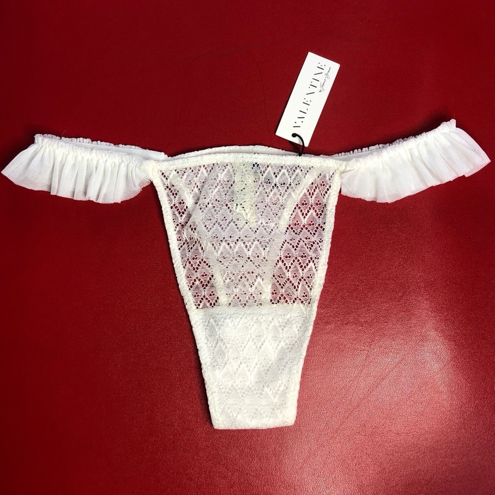 Bridal Collection Lace Honeymoon Thong Size Small NWT By VALENTINE NYC